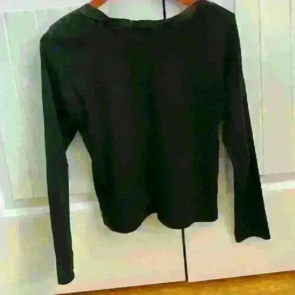 Barbara Lesser Long Sleeve Black Top Shirt Blouse - Picture 2 of 3